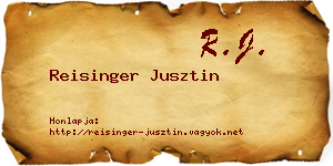 Reisinger Jusztin névjegykártya